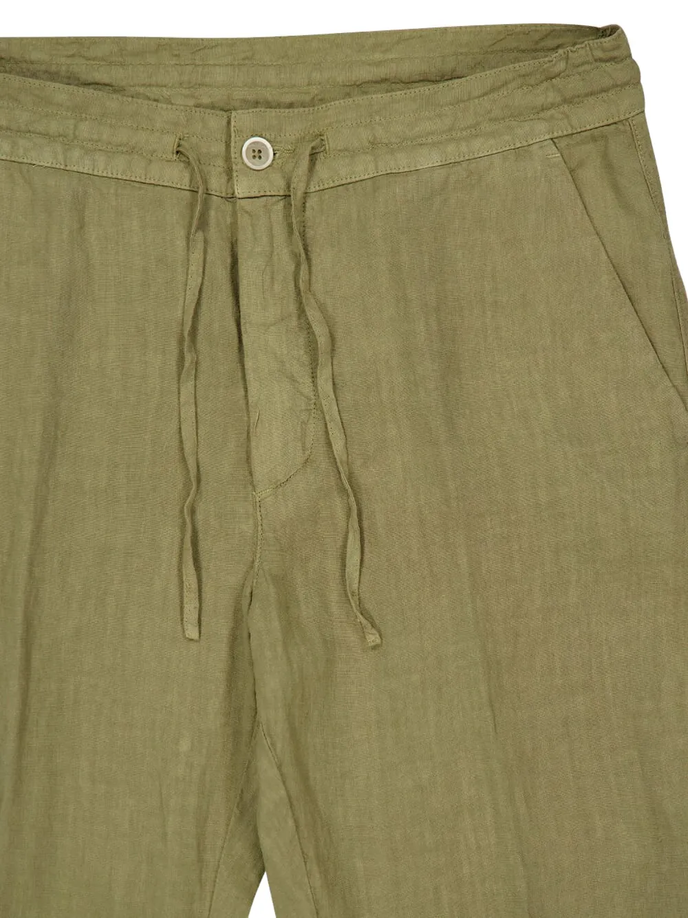 120% Lino Linnen broek Groen