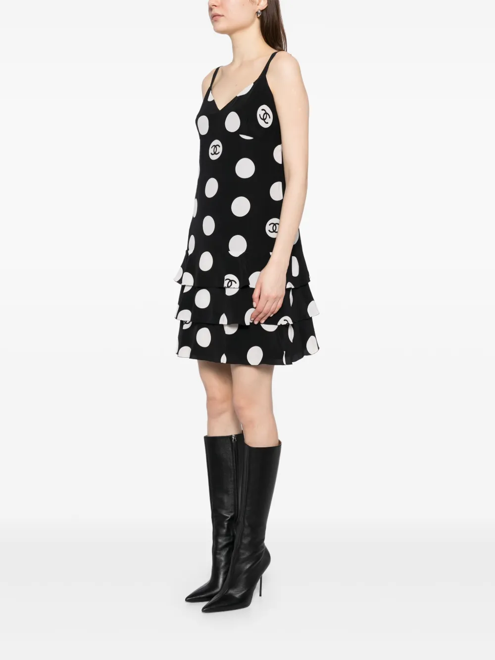 Pre-owned Chanel 1997 Sleeveless Dress In Black