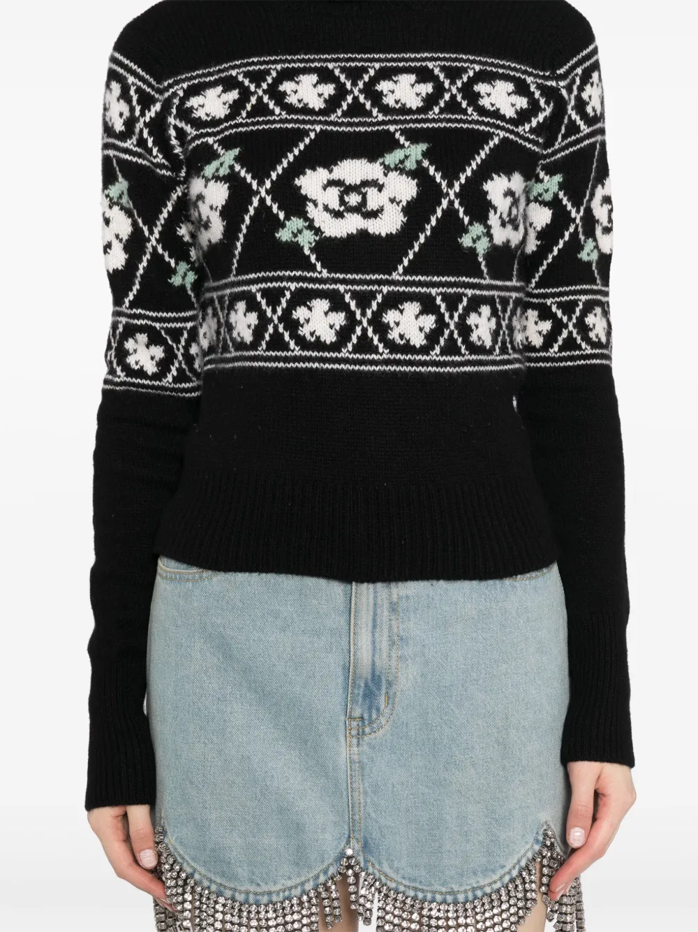 Pre-owned Chanel 1995 Long Sleeve Jumper In Black