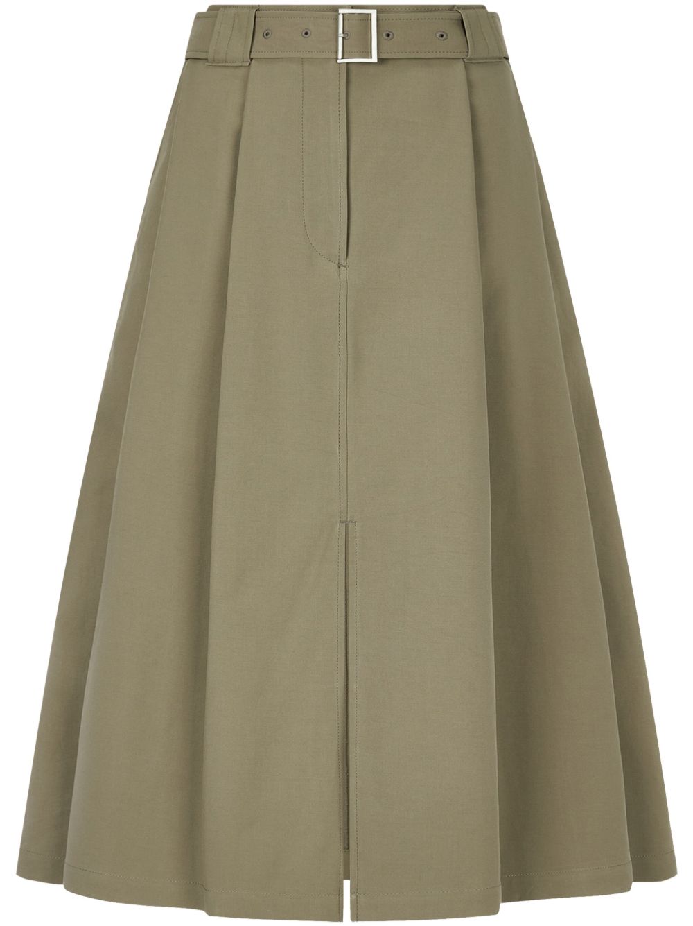 City belted two-tuck skirt