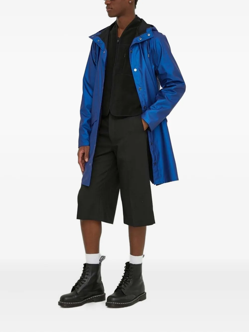 Rains Fleece jack met ritszak Zwart