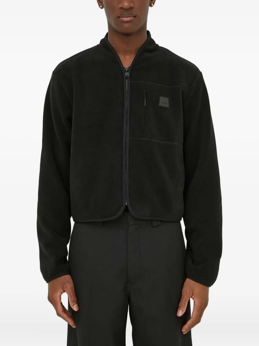 Rains Fleece jack met ritszak Zwart