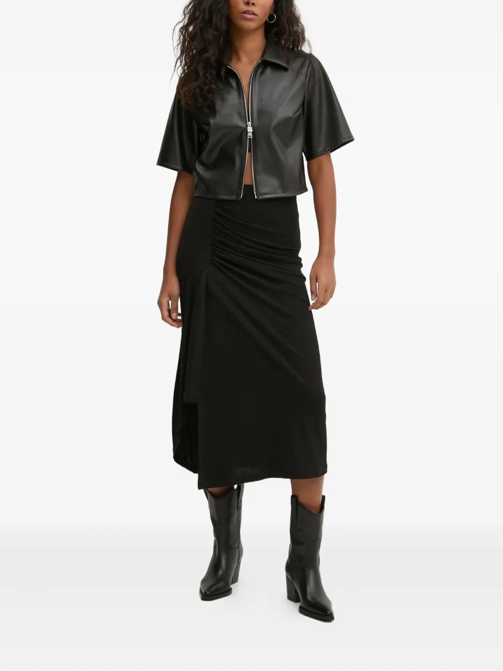 IRO side-slit midi skirt - Zwart
