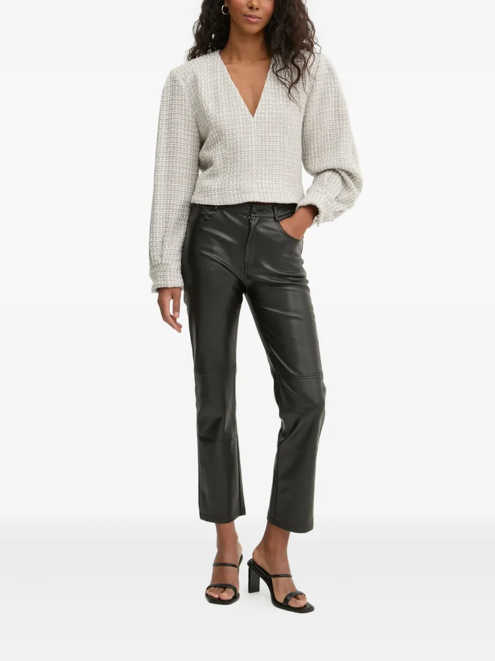 IRO Jilla V-neck textured blouse - Grijs