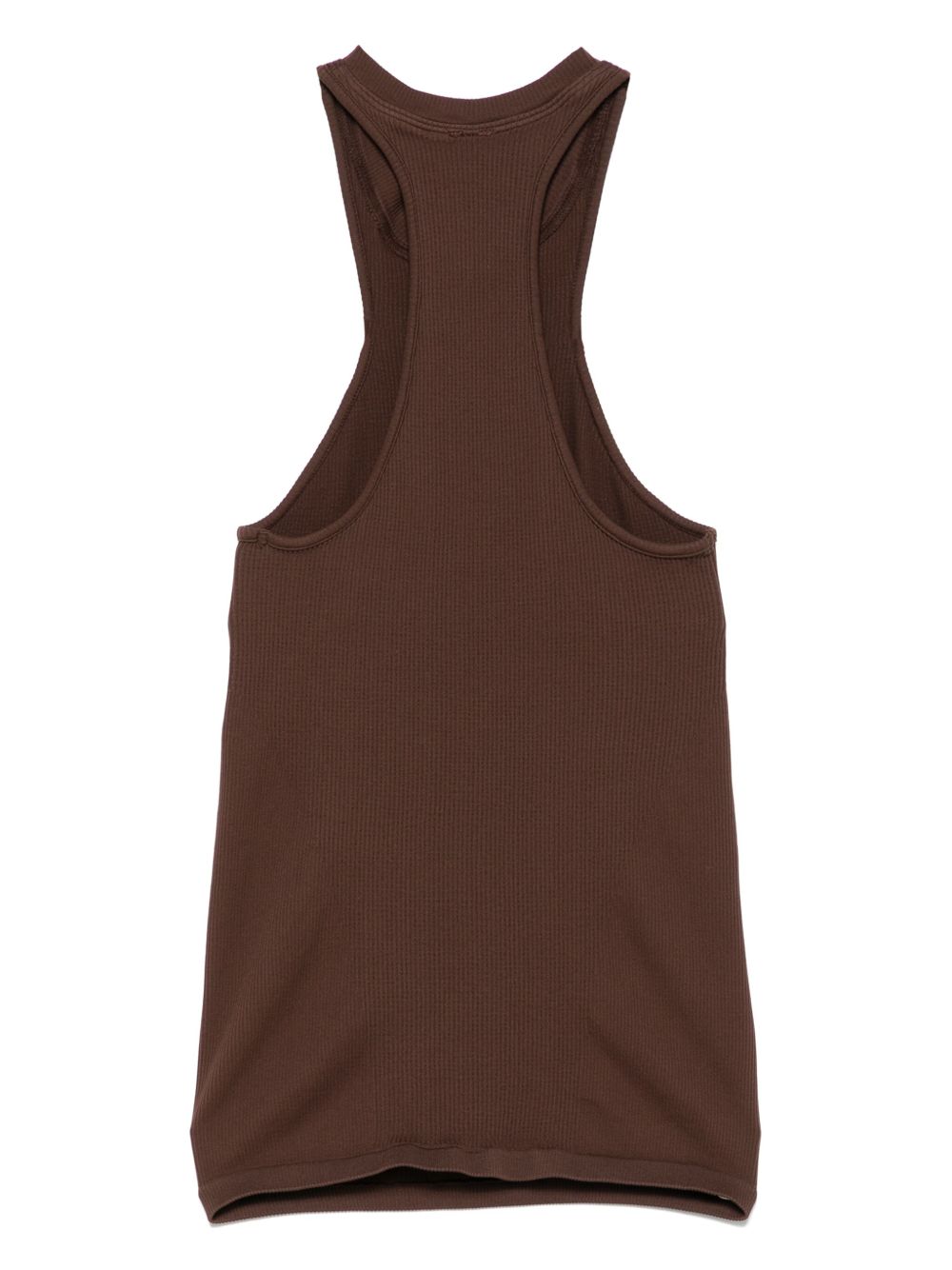 ANDREĀDAMO Geribbelde tanktop - Bruin