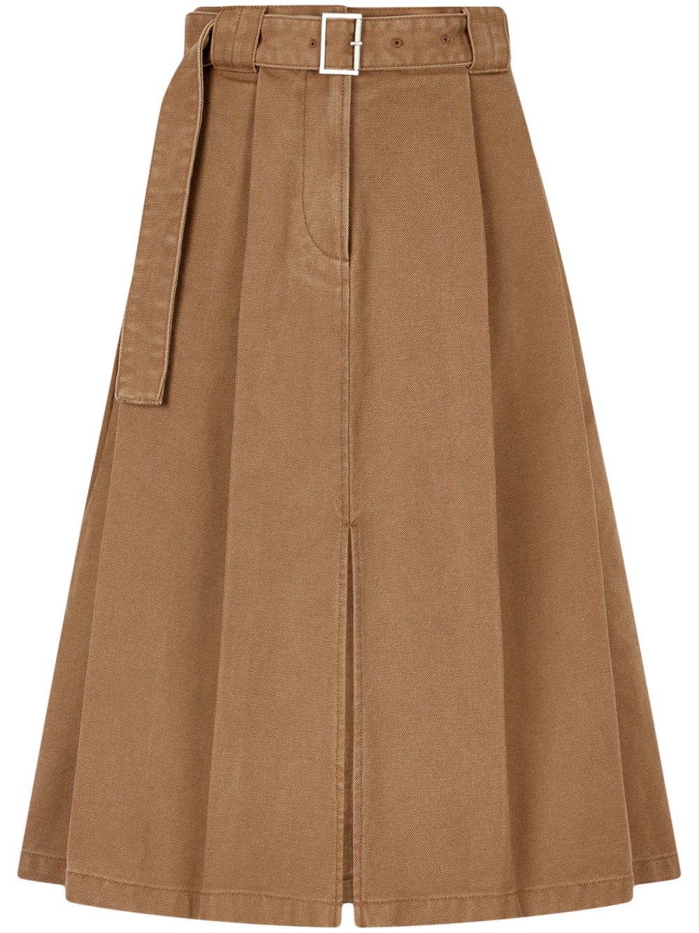 belted two-tuck skirt