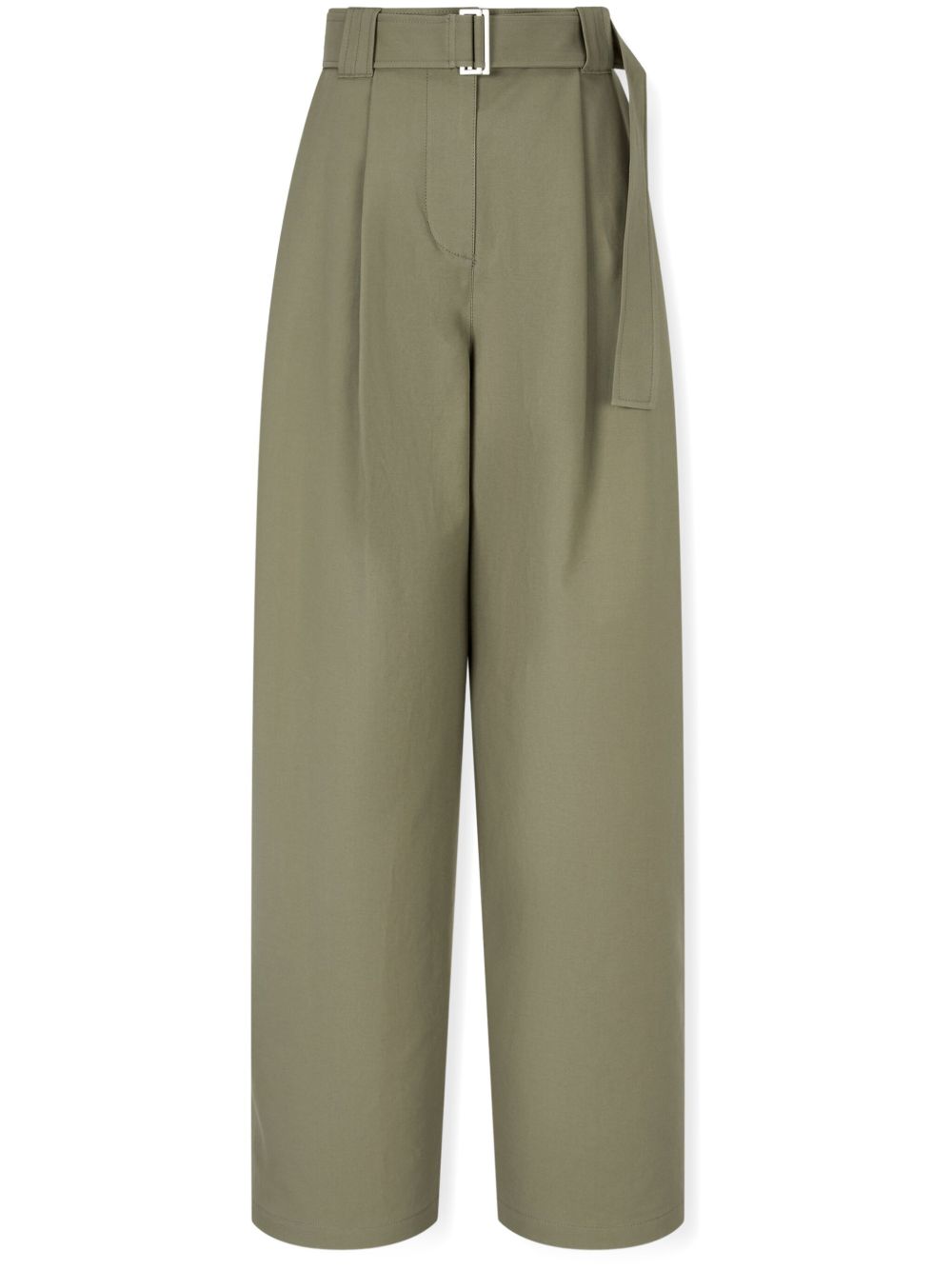 belted tuck trousers