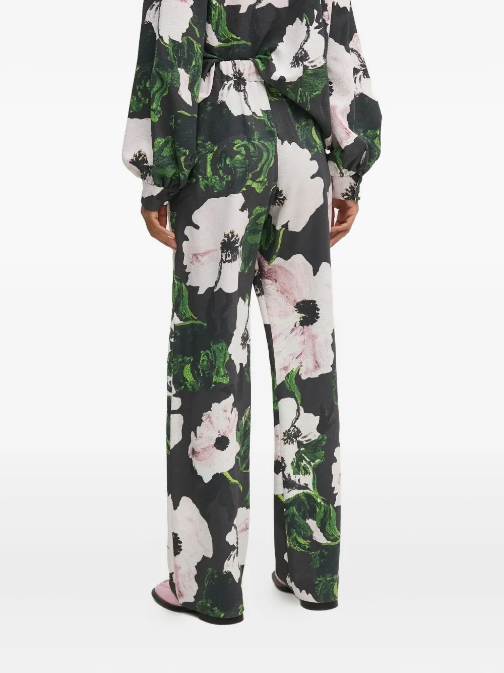 Stine Goya floral-print trousers - Zwart