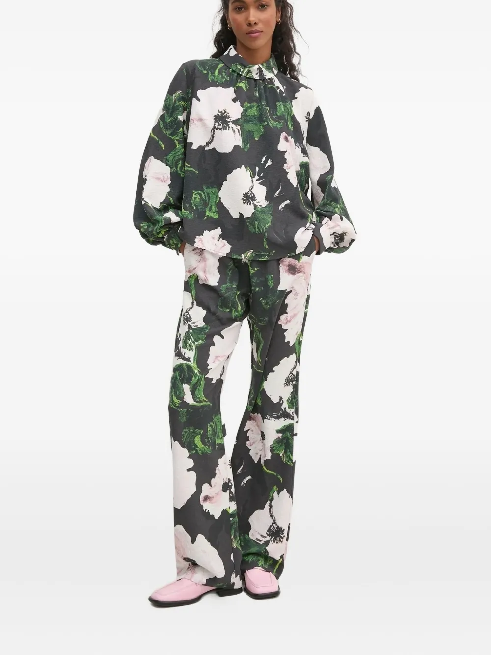 Stine Goya floral-print trousers - Nero