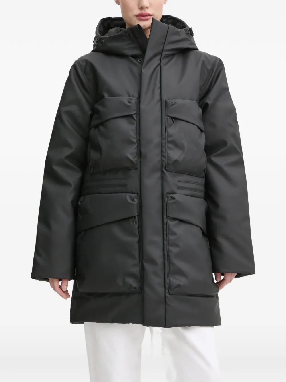 Rains Askim hooded coat - Nero