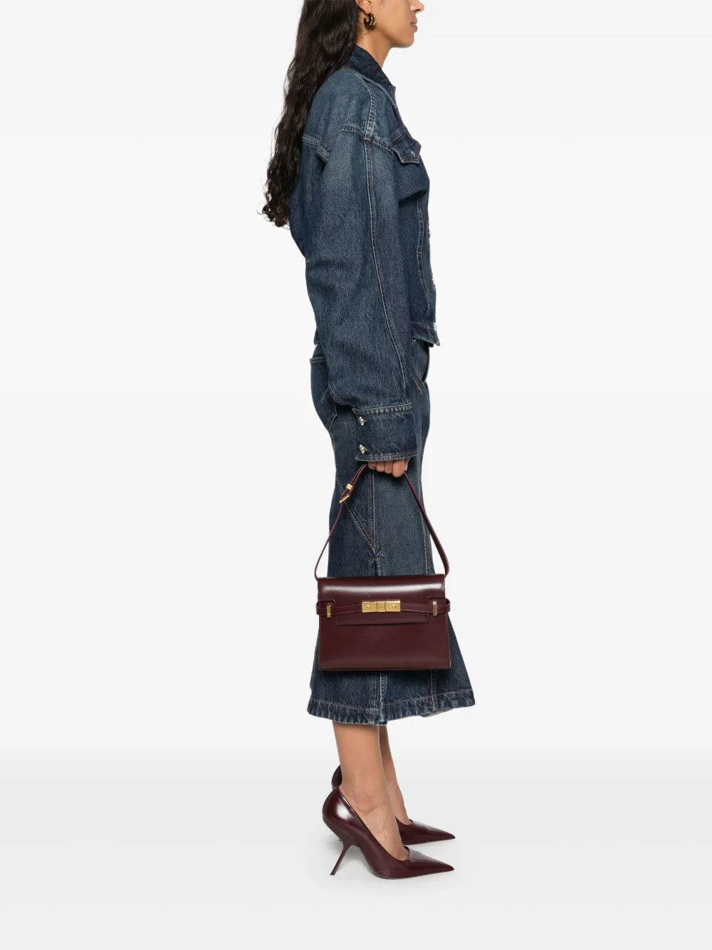 Saint Laurent Manhattan kleine schoudertas - Rood