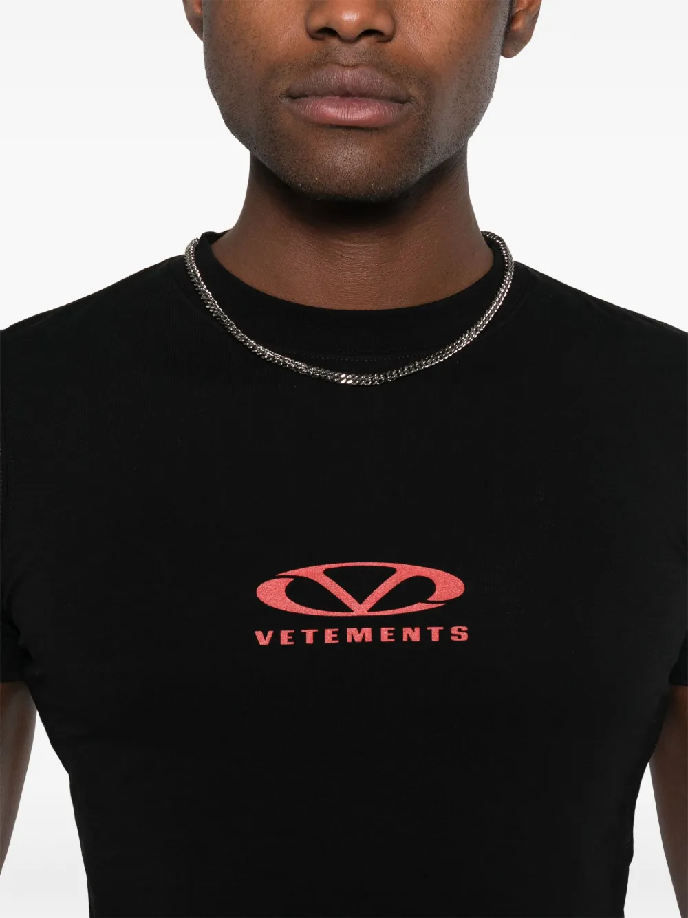 VETEMENTS T-shirt met logoprint Zwart