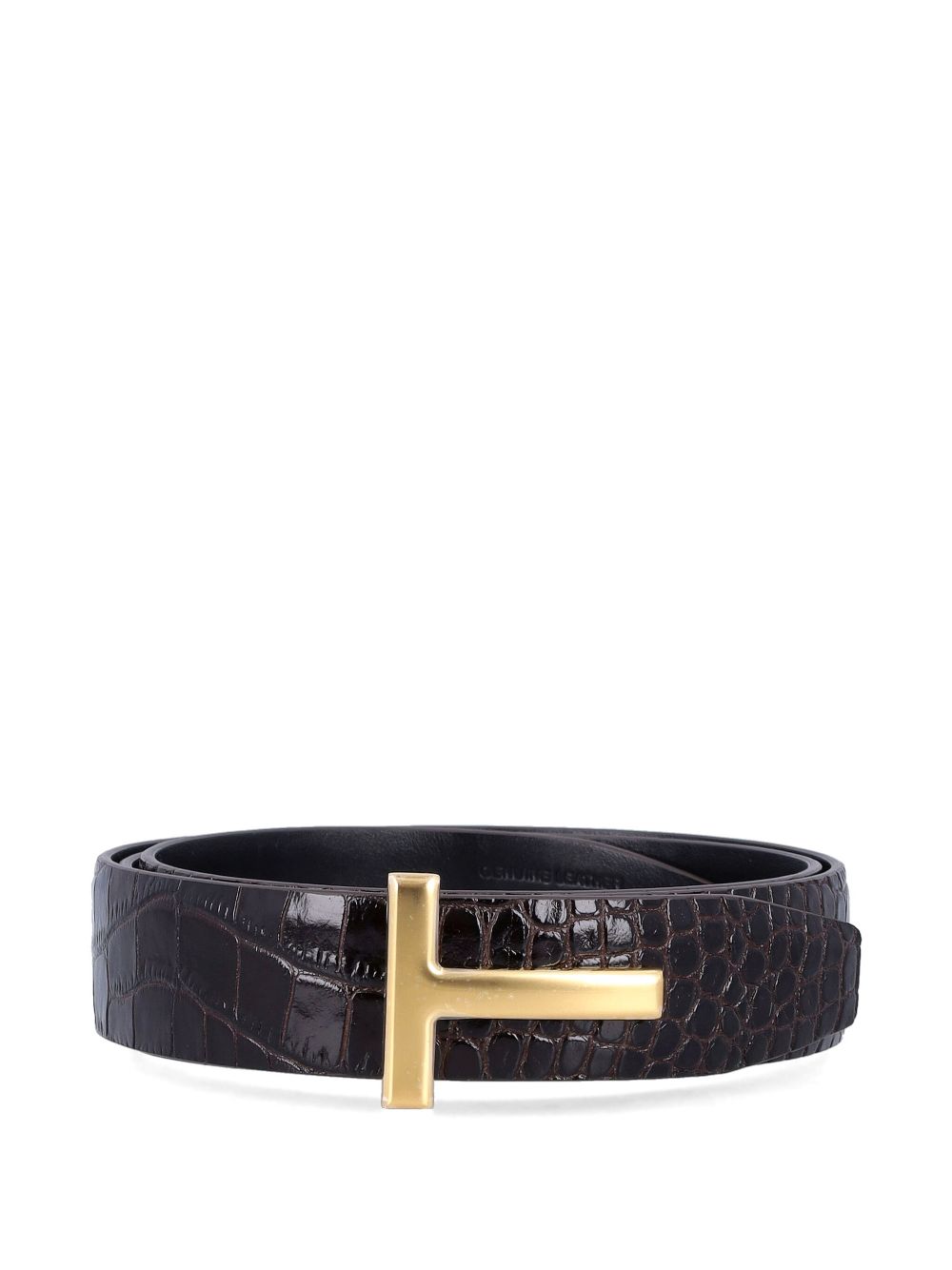 embossed leather belt