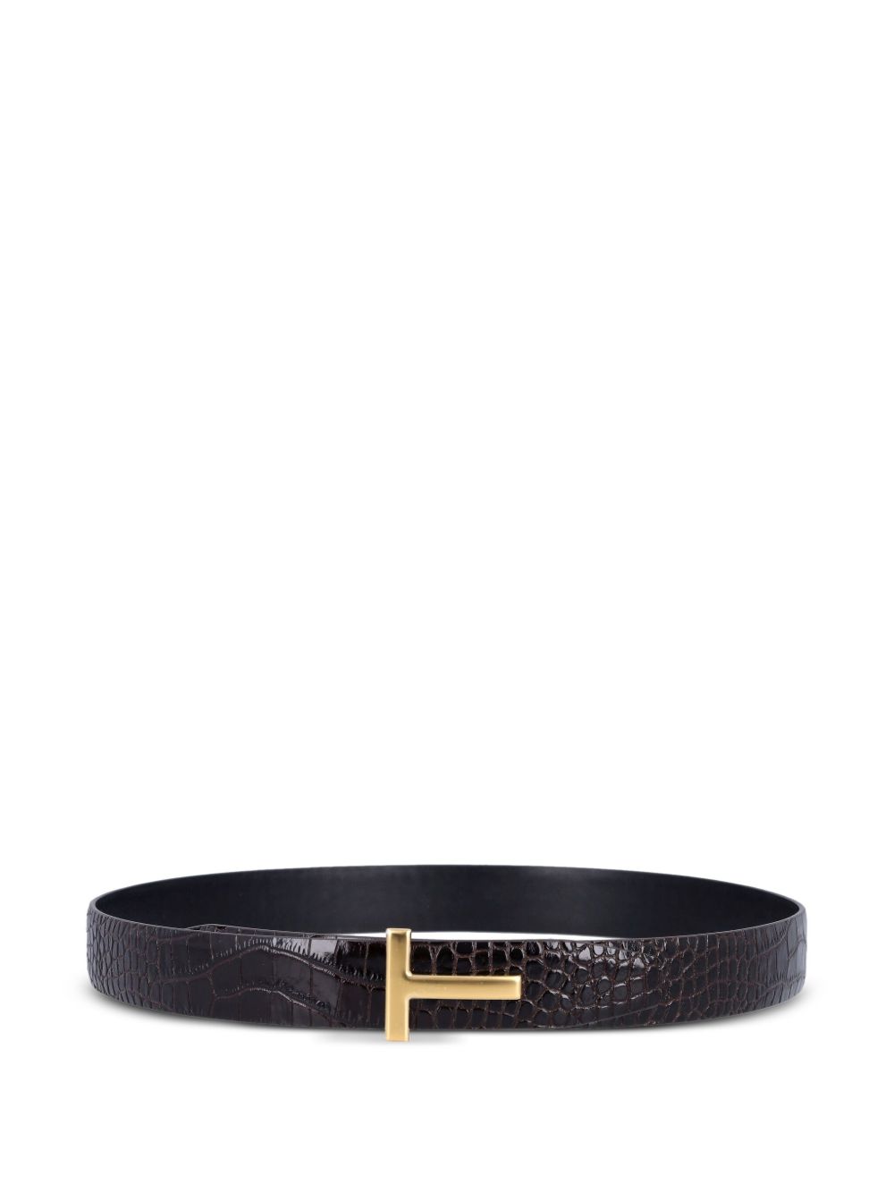 TOM FORD embossed leather belt - Brown