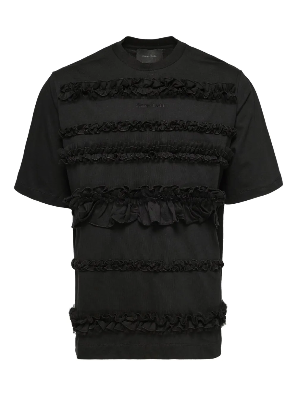 Simone Rocha T-shirt verfraaid met ruches Zwart