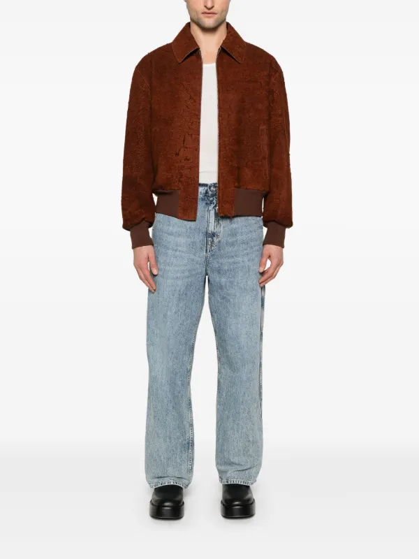Alexander McQueen Distressed Suede Jacket | Brown | FARFETCH