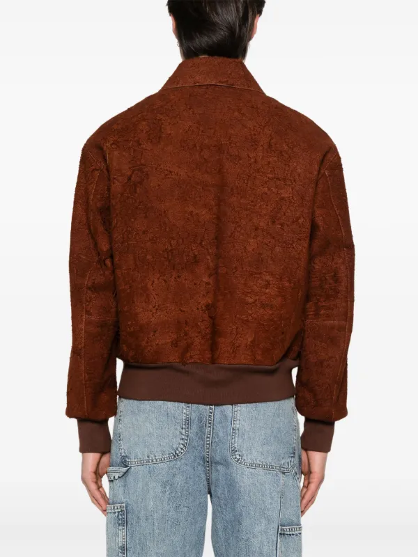 Alexander McQueen Distressed Suede Jacket | Brown | FARFETCH