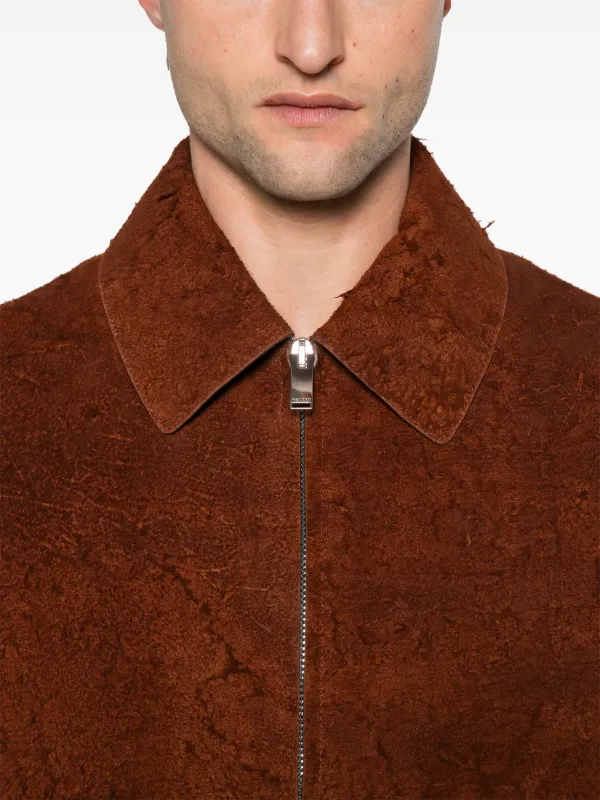 ALEXANDER MCQUEEN ブラウンジャケット Alexander McQueen Distressed Suede Jacket | Brown | FARFETCH
