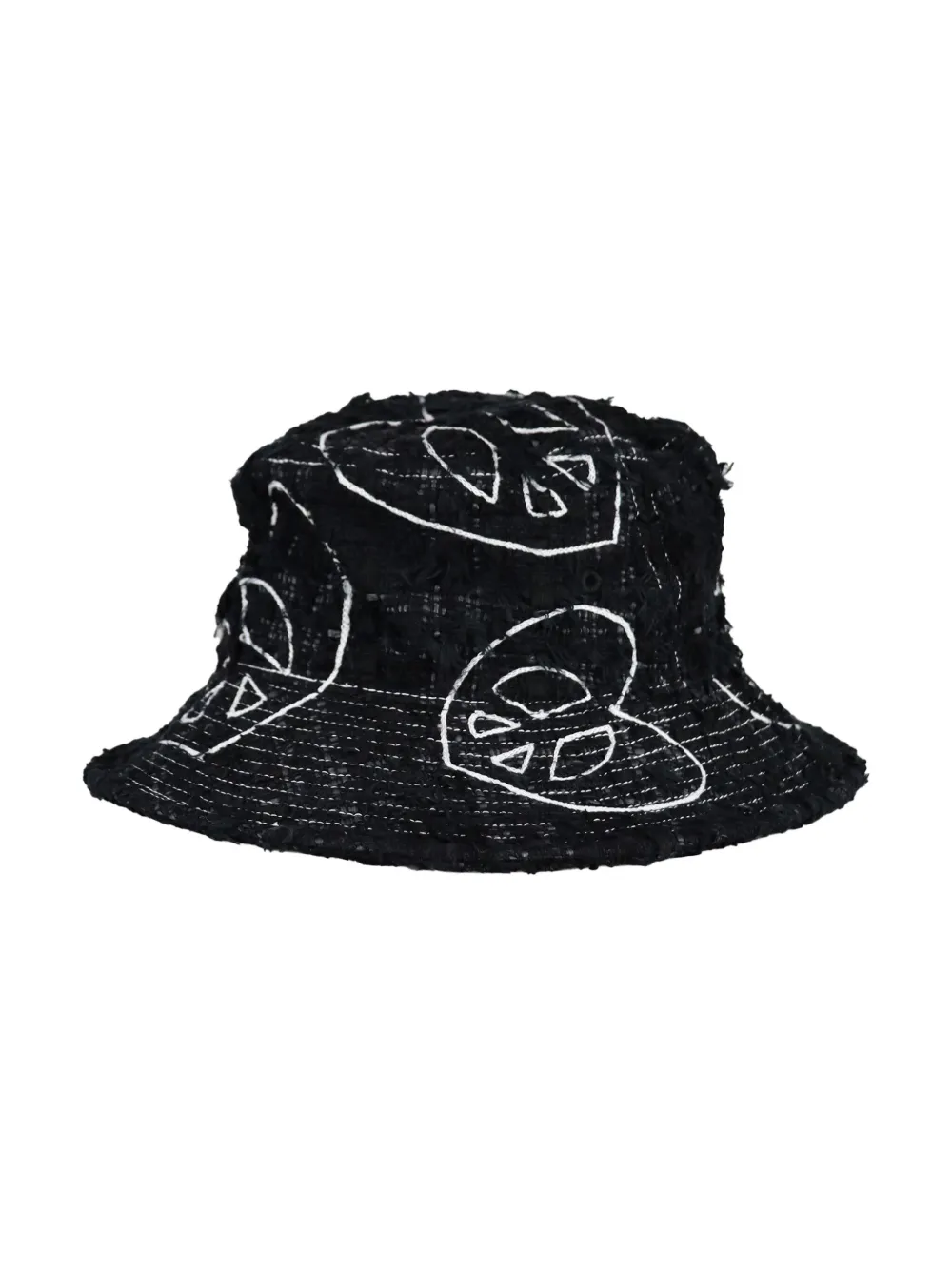 Readymade Tweed Bucket Hat In Black