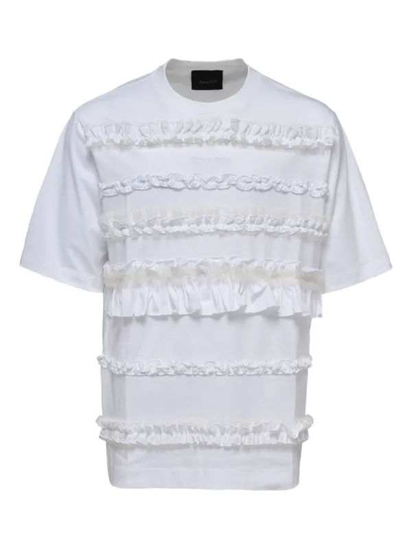 【関税込み】Simone Rocha ホワイト ラッフル フリル Tシャツ Simone Rochaのホワイト ラッフル フリル Tシャツがセール中