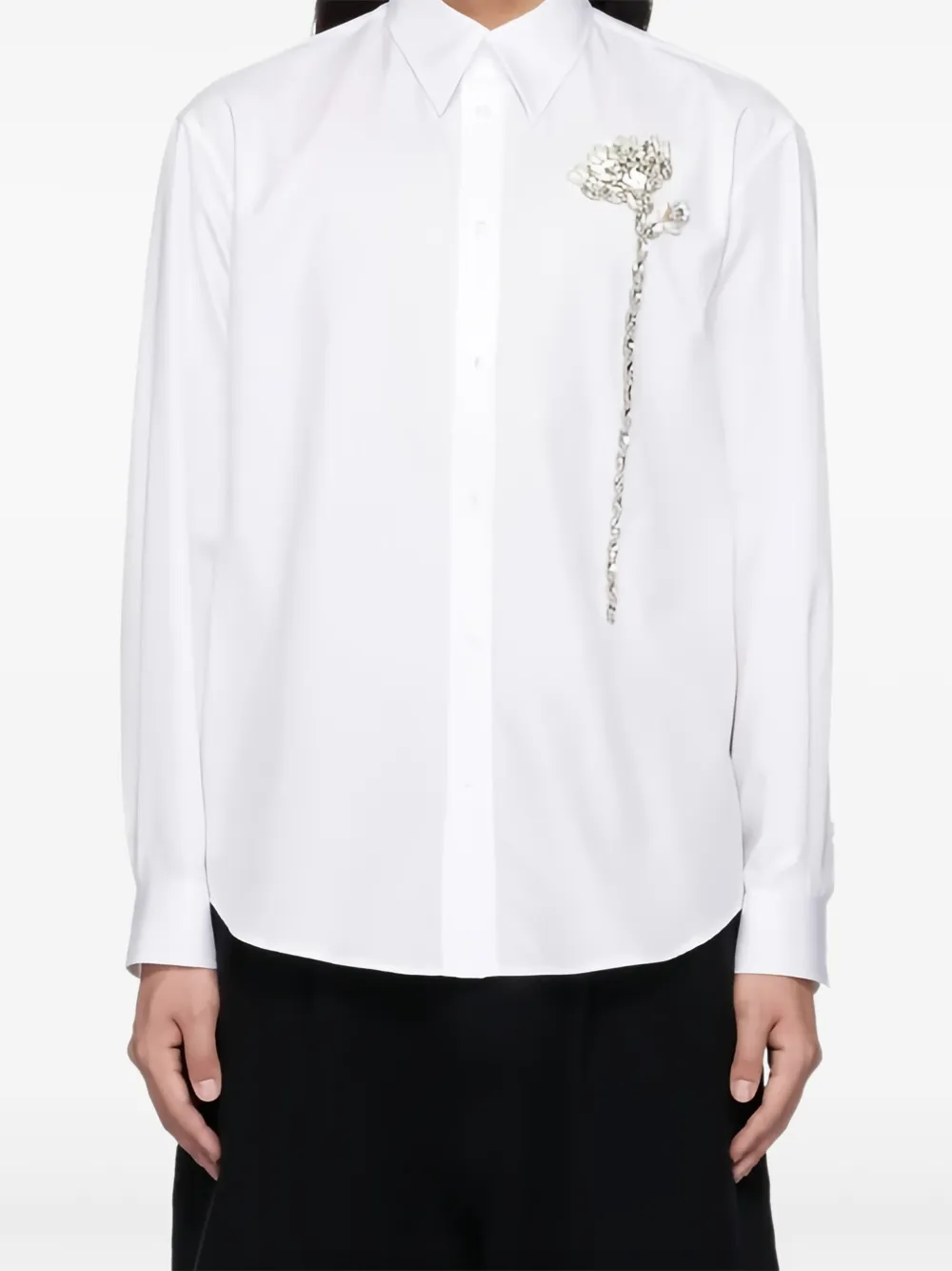 Simone Rocha Overhemd met bloemenapplicatie Wit
