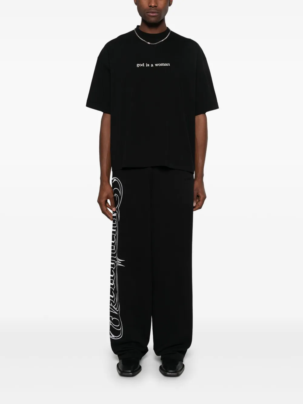 VETEMENTS Broek met geborduurd logo - Zwart