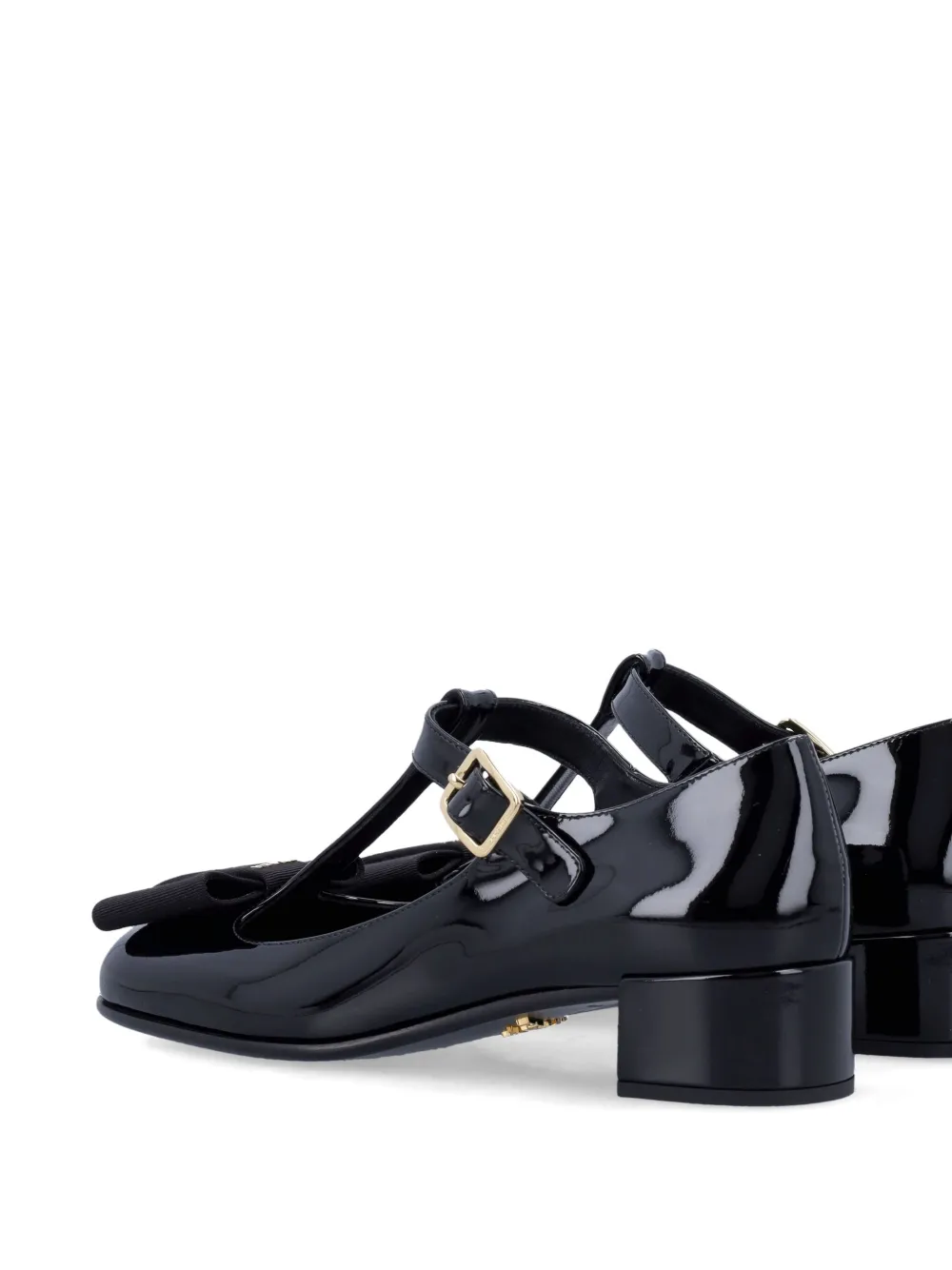 Prada 35 mm Mary Jane pumps met strik Zwart