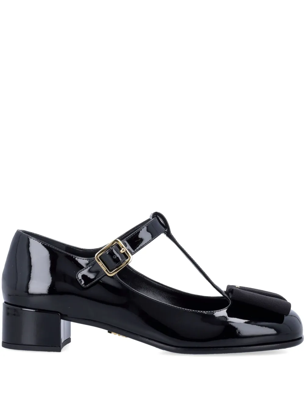 Prada 35 mm Mary Jane pumps met strik Zwart