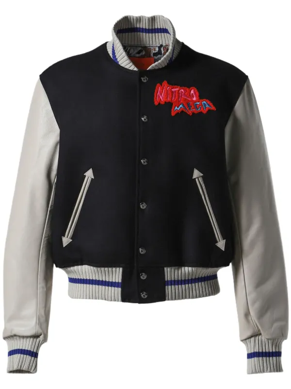 MEMBERS OF THE RAGE Nitro Mega Shrunken Varsity Jacket | Black