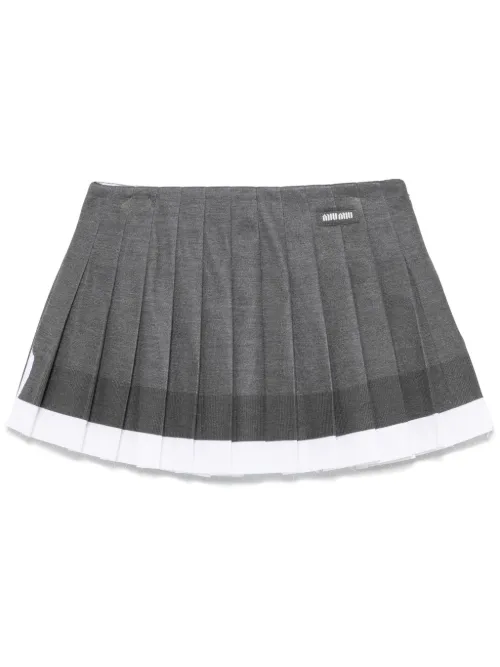 Miu Miu minijupe en maille - Gris - Miu Miu - Modalova