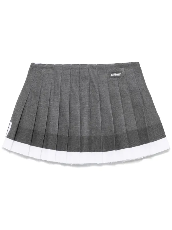 ミニスカート MiuMiu Dark grey mohair blend mini skirt CI グレー（灰色）系 M MiuMiu(ミュウミュウ) ミニスカート