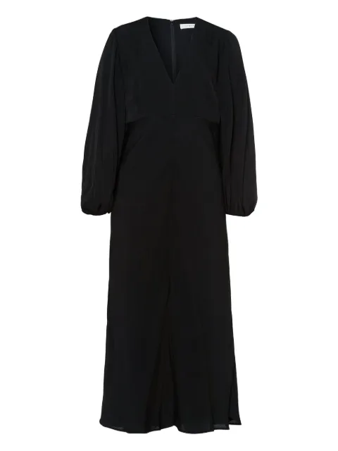  IVY OAK v-neck balloon-sleeve midi dress
