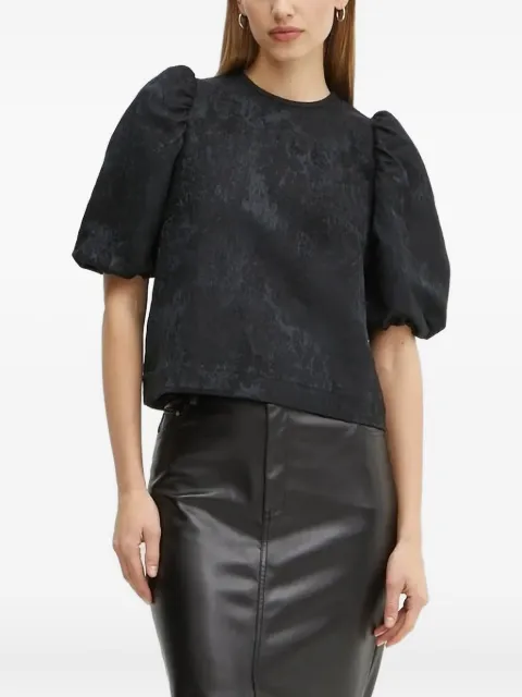  IVY OAK puff-sleeve textured blouse