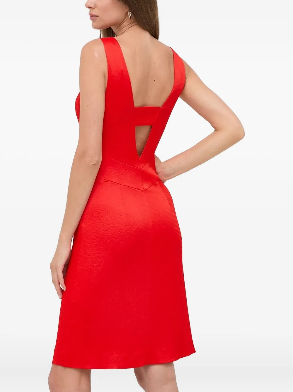 IVY OAK Midi-jurk met open rug - Rood