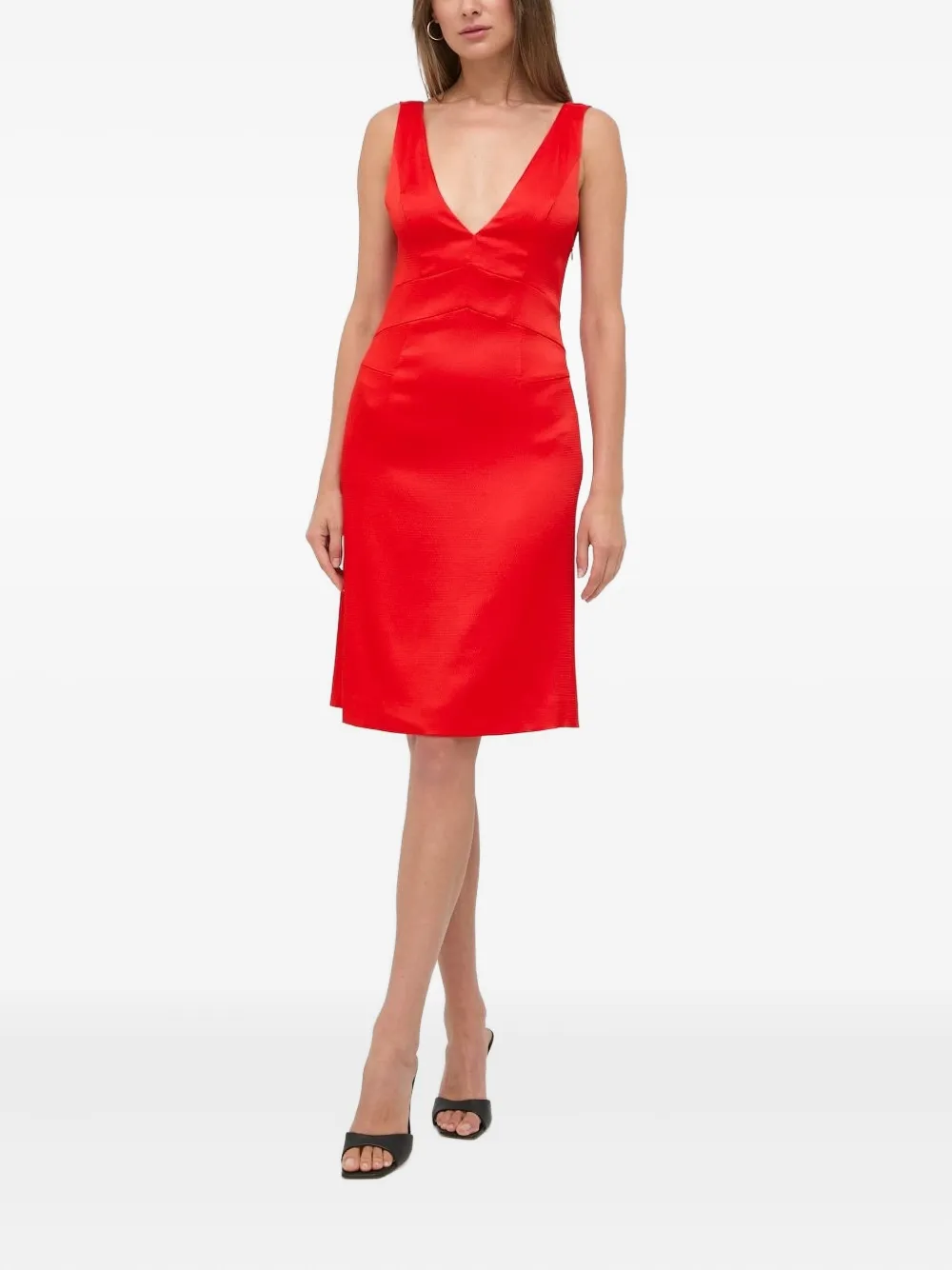 Ivy & Oak Open-back Sleeveless Midi Dress In Red