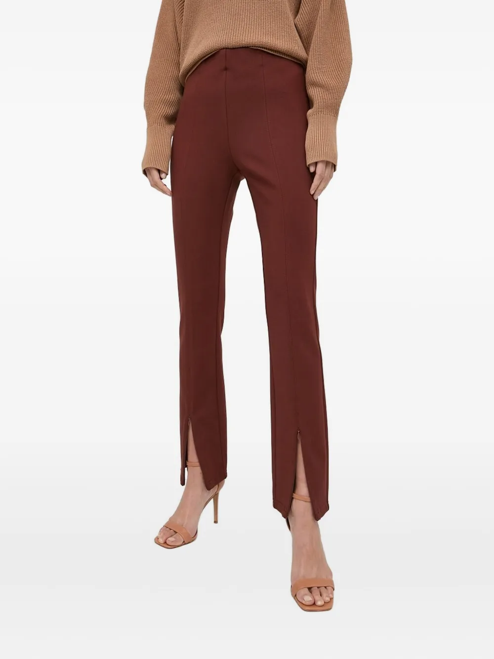 Ivy & Oak Split-hem Trousers In Brown