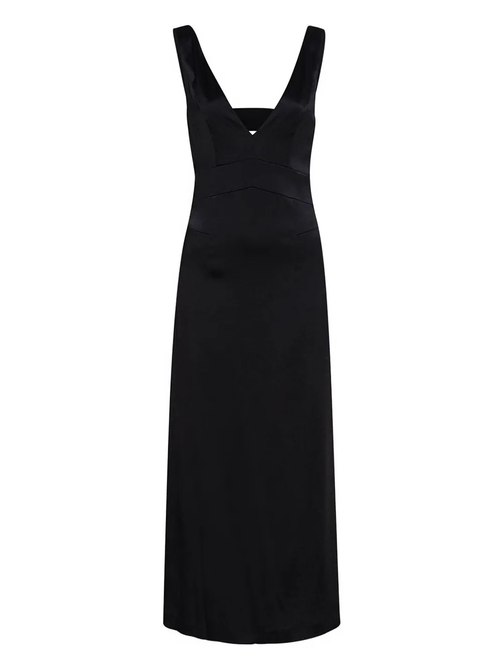 Ivy & Oak V-neck Open-back Midi Dress In Black