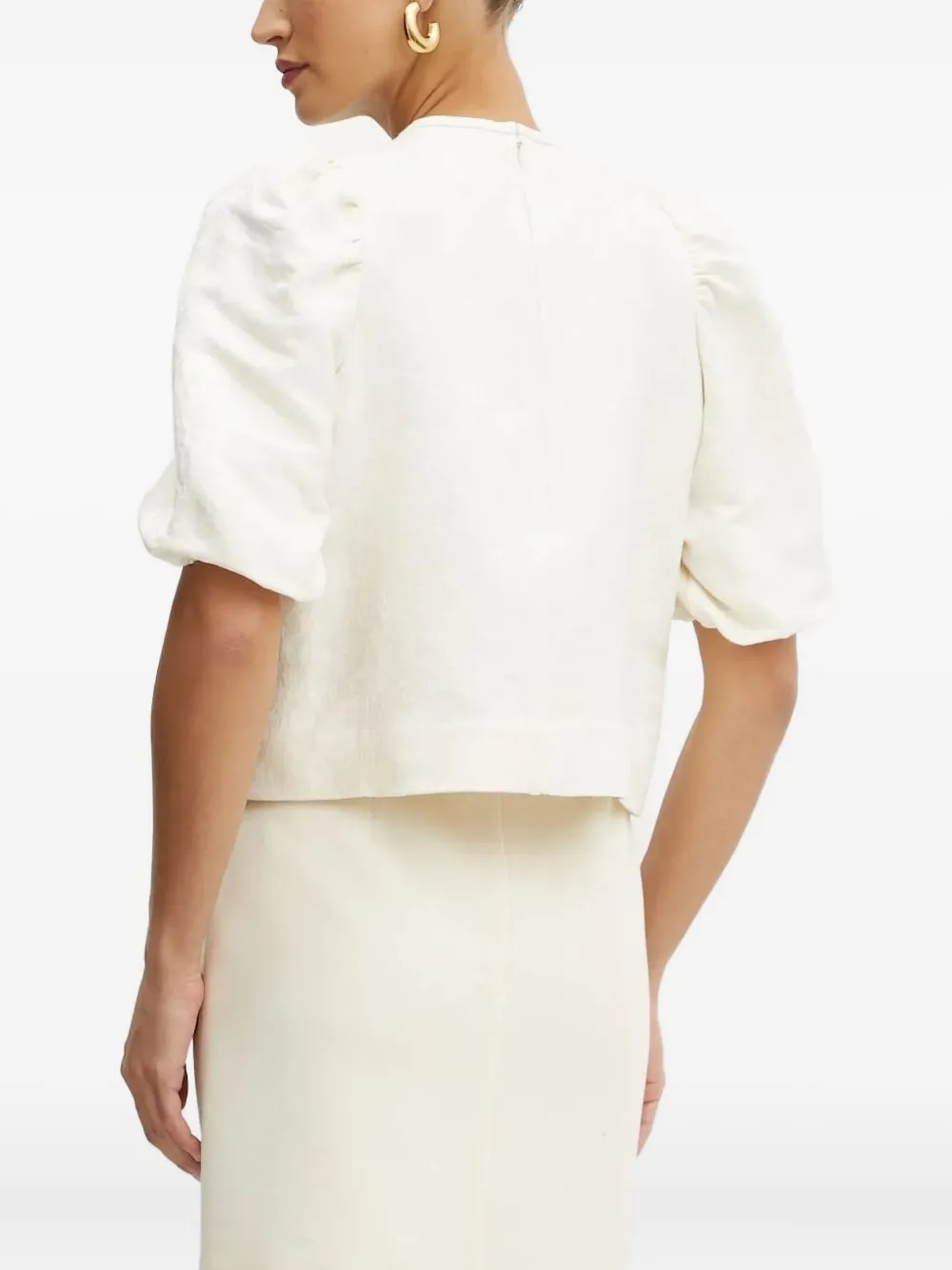 Ivy & Oak Elisabeth Puff-sleeve Top In White