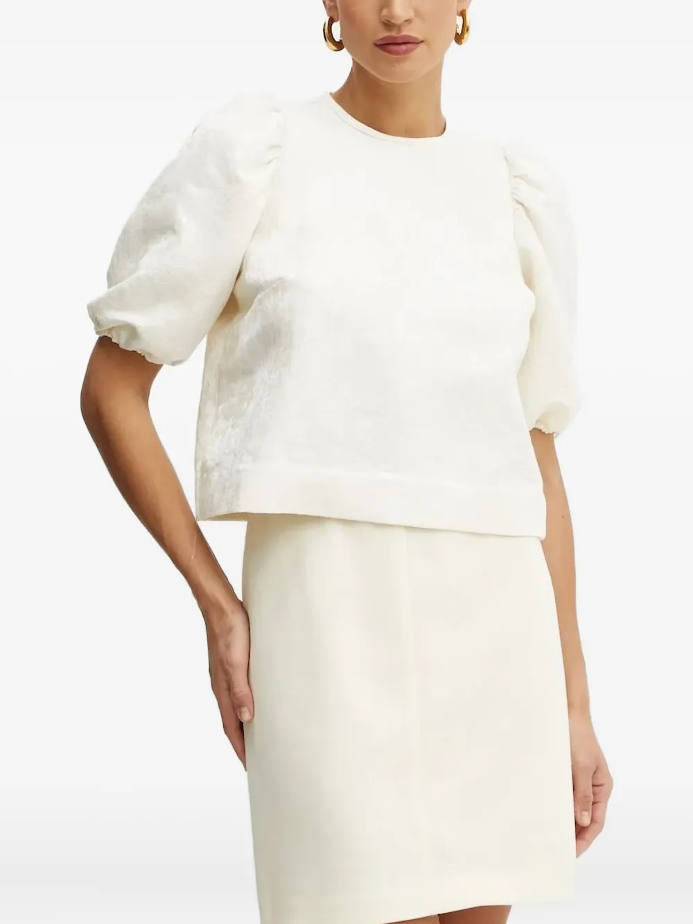 Ivy & Oak Elisabeth Puff-sleeve Top In White
