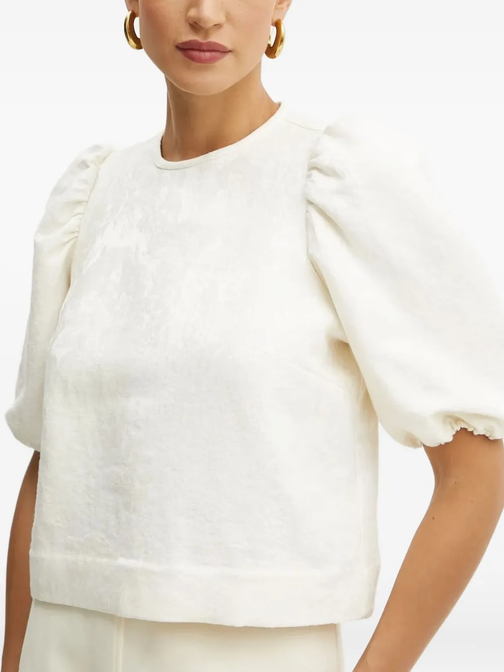 Ivy & Oak Elisabeth Puff-sleeve Top In White