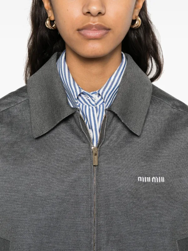 Miu Miu Shirt Jacket | Grey | FARFETCH BE