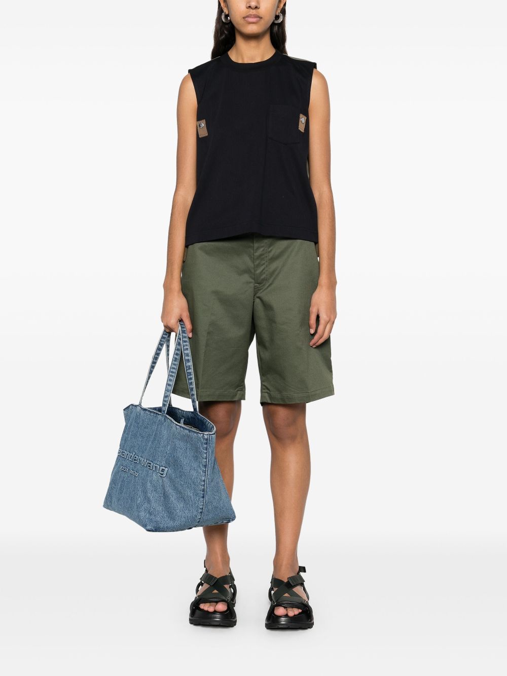 sacai Tanktop met vlakken - Blauw