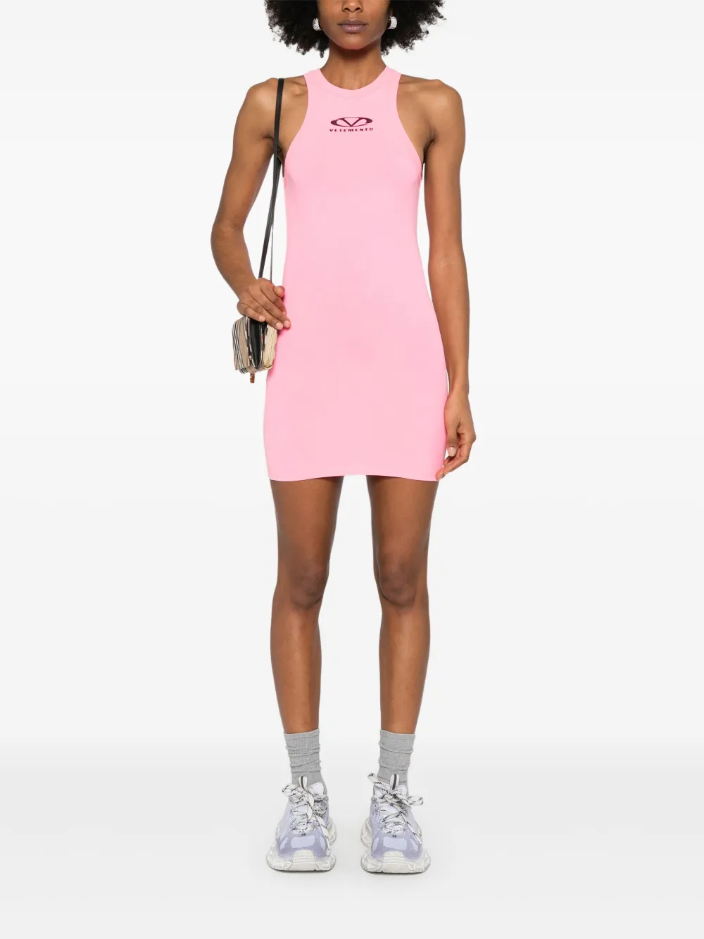 VETEMENTS Mini-jurk met logoprint - Roze