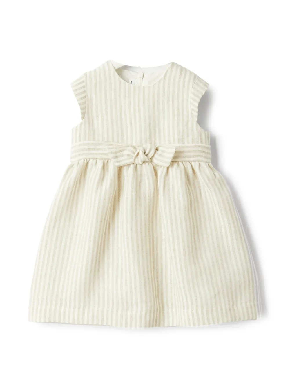 Il Gufo Gestreepte linnen jurk Beige