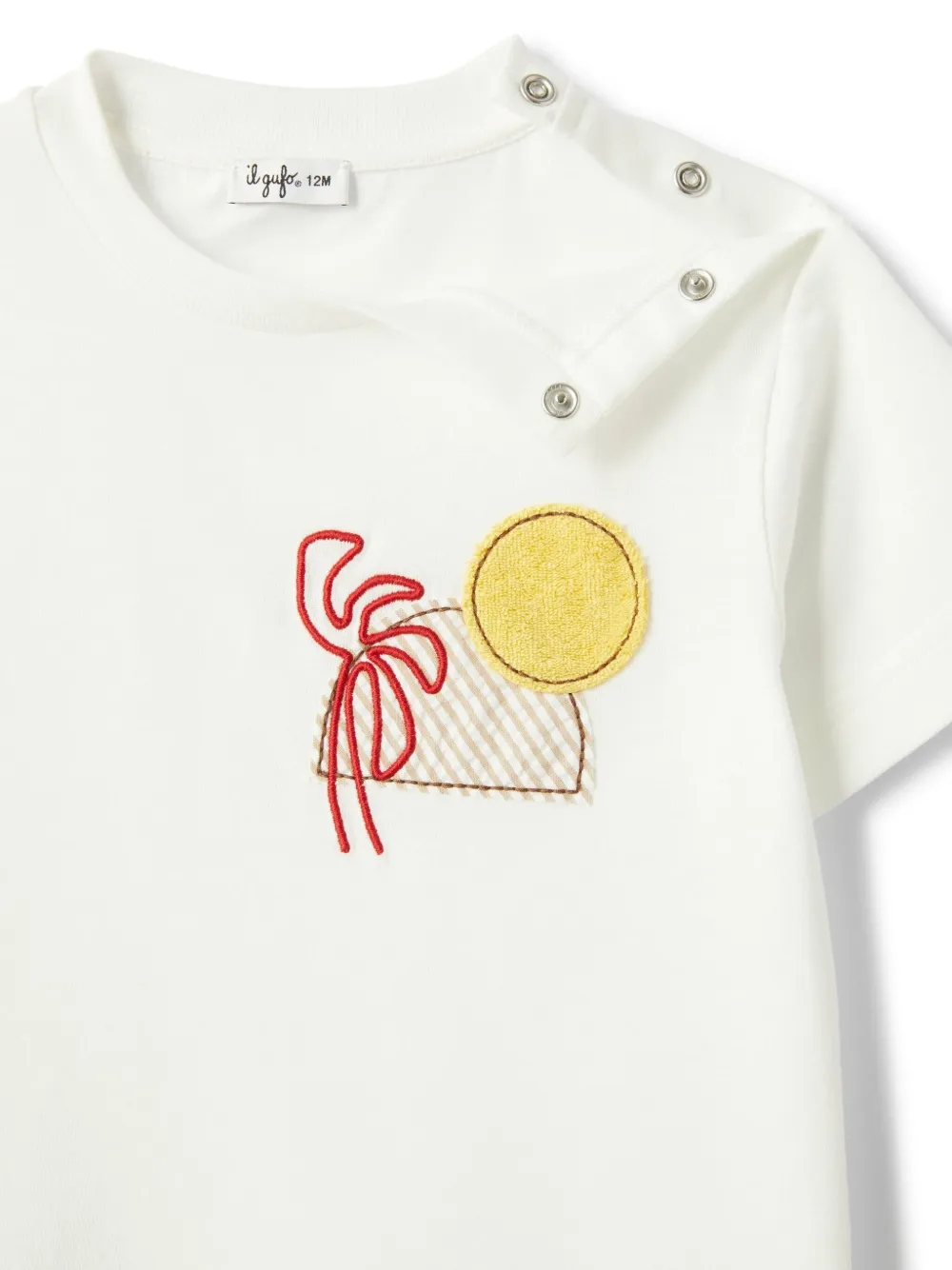 Il Gufo T-shirt met zonsondergang patroon Wit