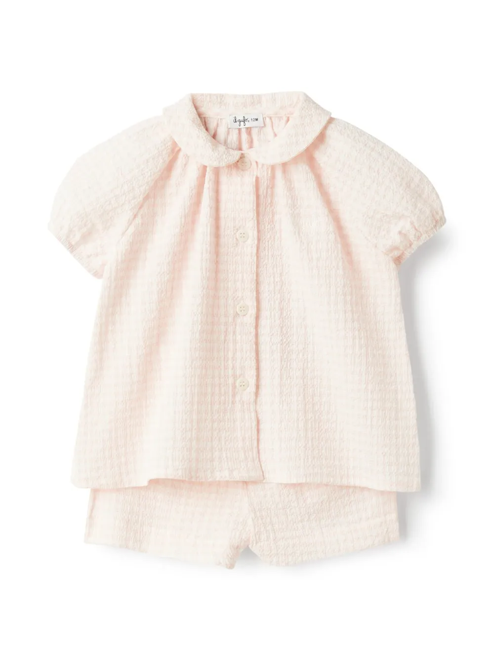 Il Gufo Gingham-pattern Shorts Set In Pink