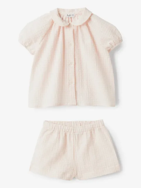 Il Gufo gingham-pattern shorts set