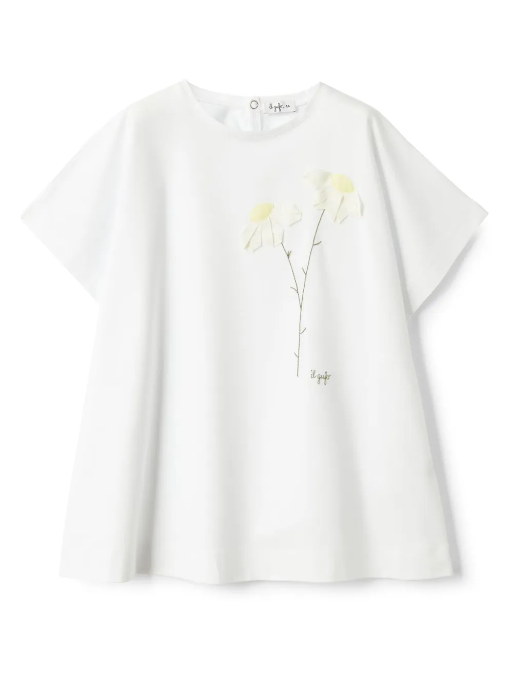 Il Gufo robe à fleurs brodées | blanc | Image 1