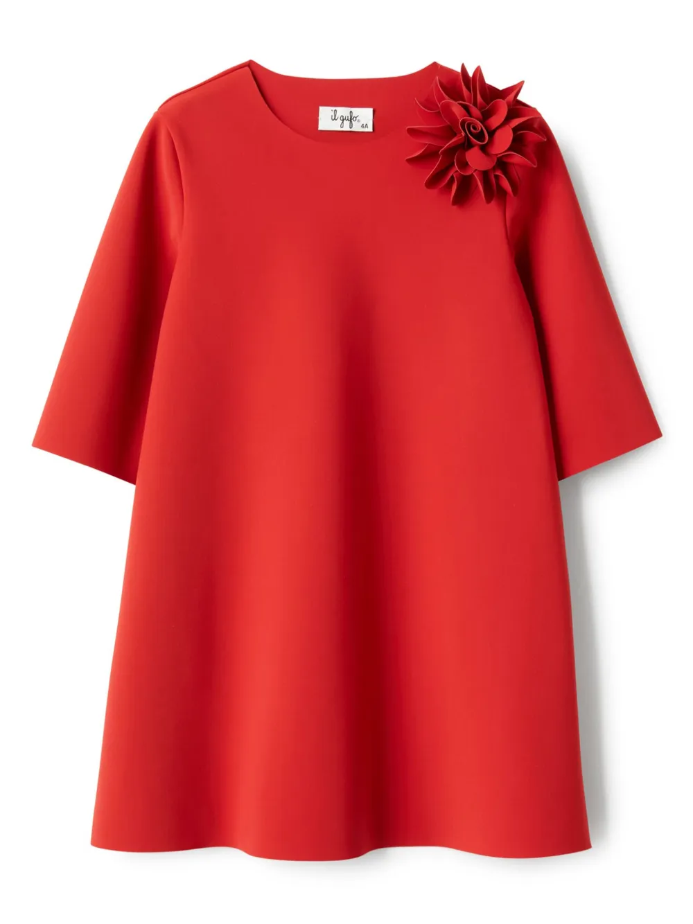 Il Gufo robe à fleurs appliquées | rouge | Image 1