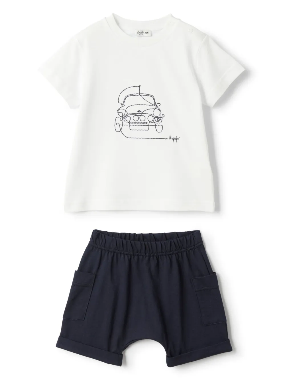Il Gufo set de layera y shorts de jirafa | blanco | Image 1